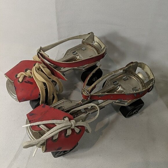 Mothercare Vintage Roller Skates Kids 8-4 Made in Britain Rollschuhe 25-37 Red - Picture 4 of 14